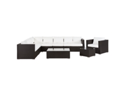 Conjunto de jardín modular de ratán marrón derecho BELIANI Xxl