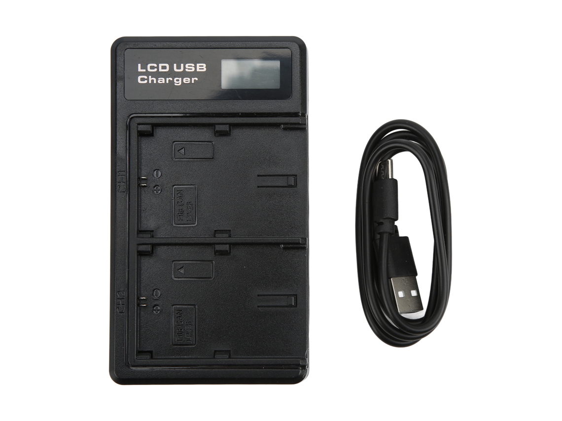 Cargador Dual Lcd Para Batería Lp‑e6, Cargador De Batería De Cámara Eos Con Puerto Usb