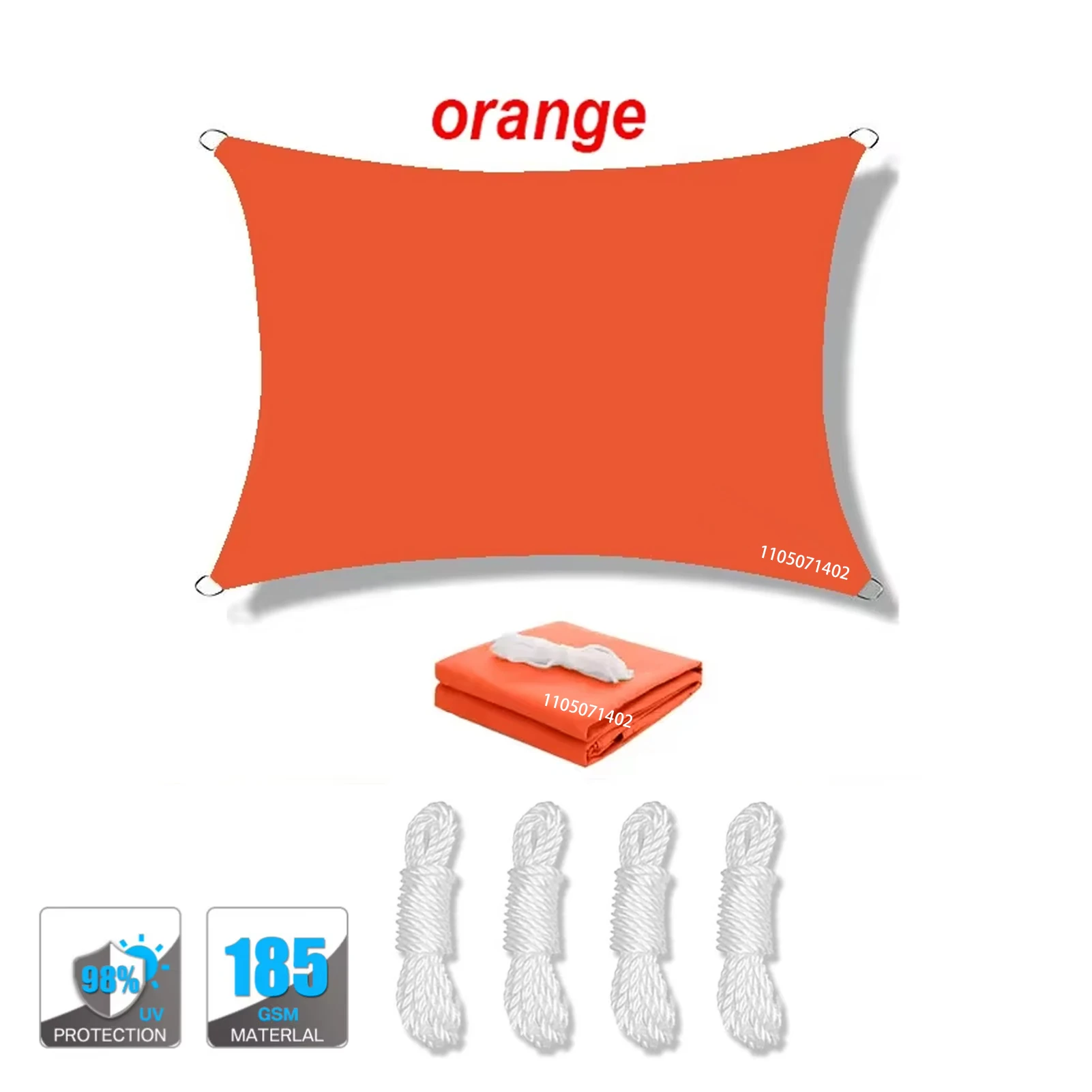 (naranja, 300x400cm) Toldo Impermeable, Resistente A Los Rayos Uv, Apto Para Patios, Jardines, Terrazas, Etc., Con Anilla En D.