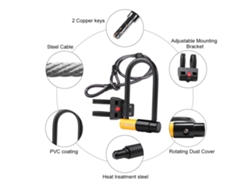 Candado Para Bicicleta En Forma De U Con Cable De Acero De 115 Cm, Soporte Anticorte Y Antisierra, Seguro.