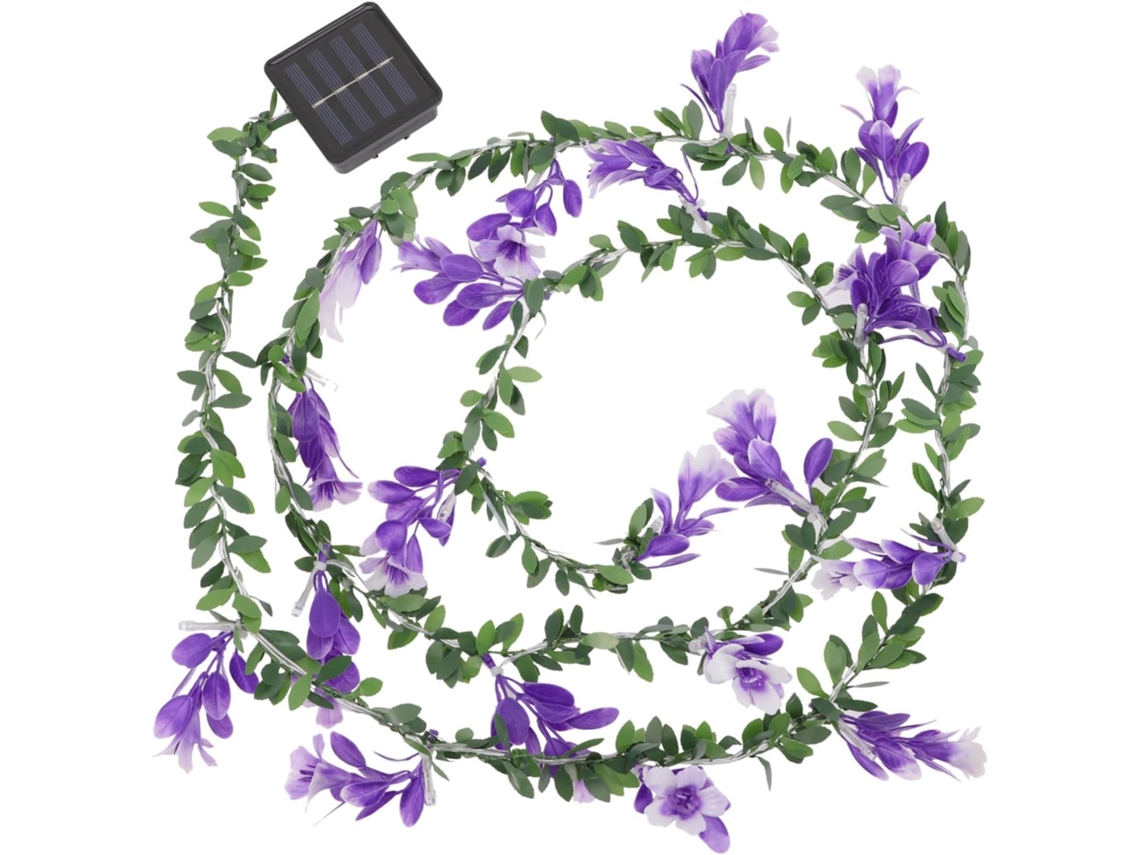 Lámpara solar LED con forma de trompeta, 2 metros, 20 LED, iluminación decorativa para jardín exterior.