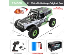 Coche RC 1/12 4x4 todoterreno con luz LED 2,4 g de alta velocidad, control remoto profesional de escalada para niños, verde Aeuzwr