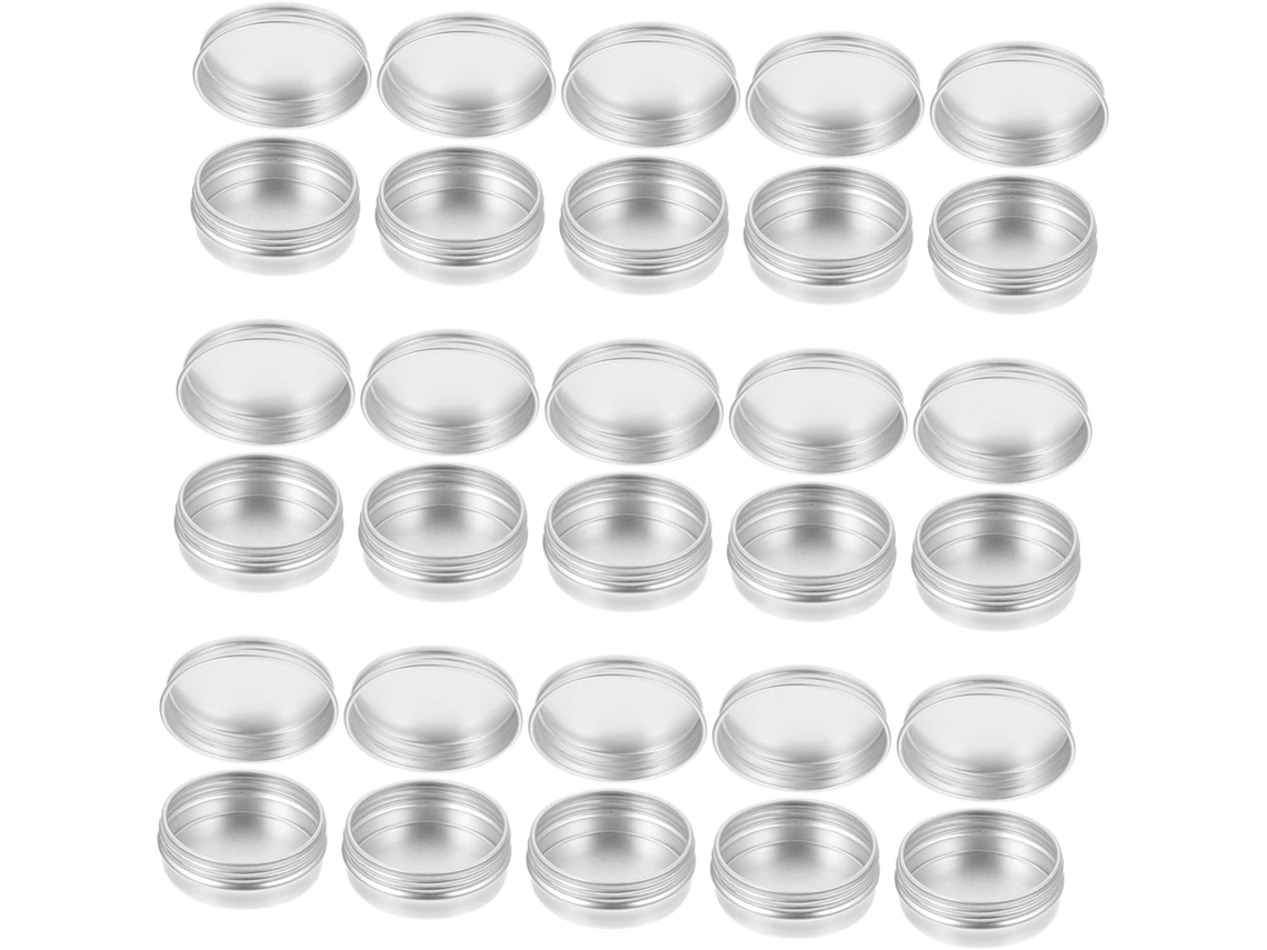 50 Pièces Boîte De Stockage Cosmétique Aluminium Ronde Con Cuellovercle À Vis Spirale Pratique Pour...