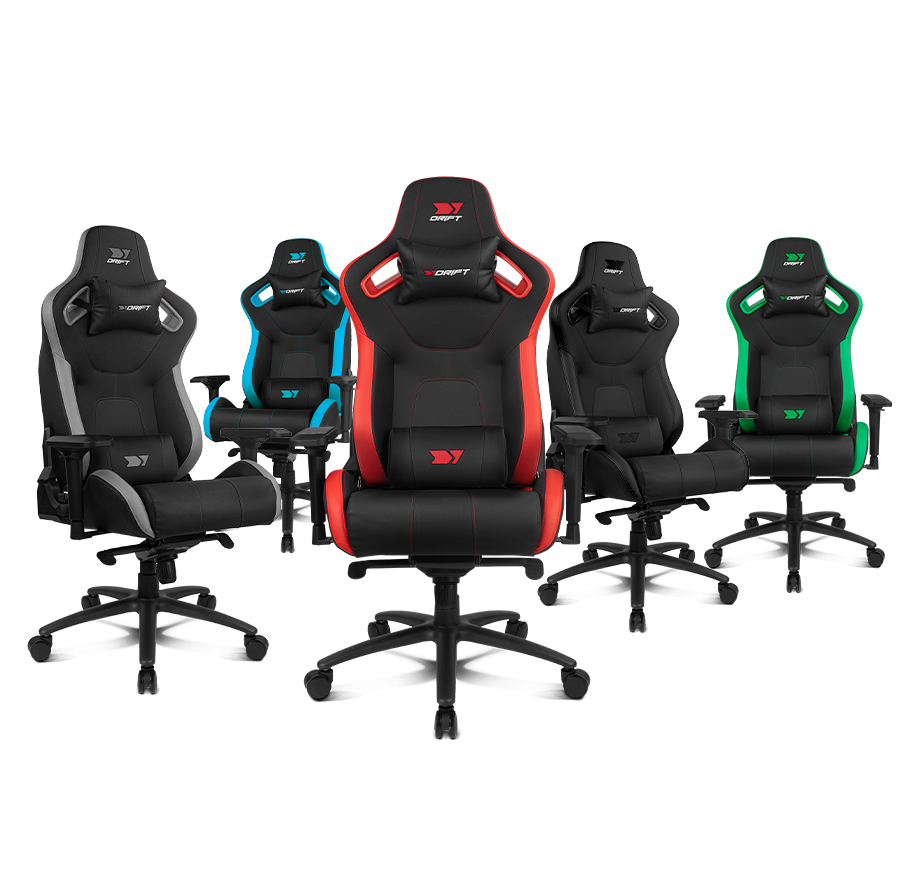 Silla Gaming DRIFT DR600 Deluxe (Hasta 150 kg - Elevador a Gas Clase 4 - Negro y Gris)