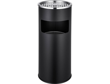 Cenicero de Pie TECTAKE (Negro -Acero-25 x 25 x 61 cm)