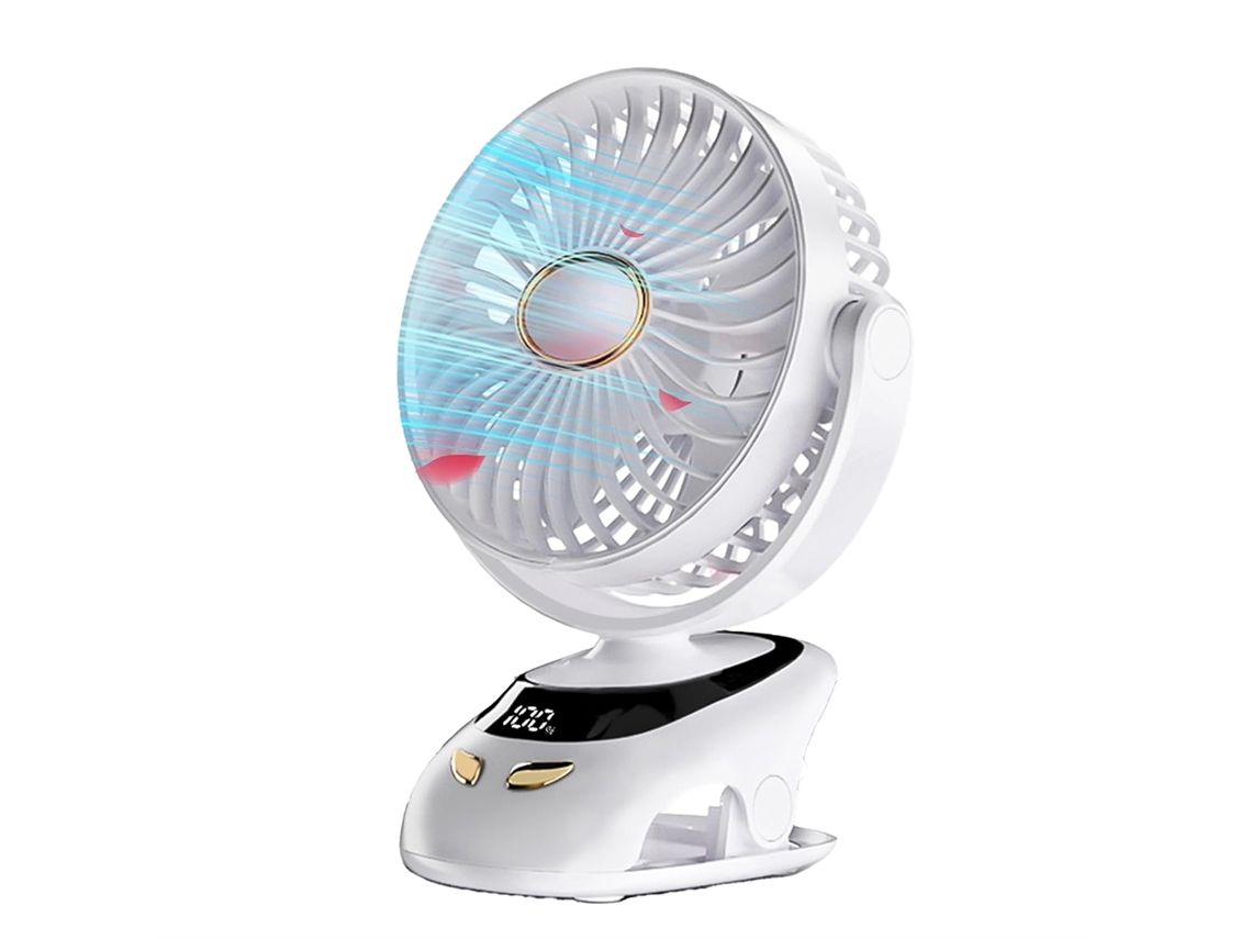Mini ventilador de mesa con pinza, ventilador USB personal portátil con pinza.