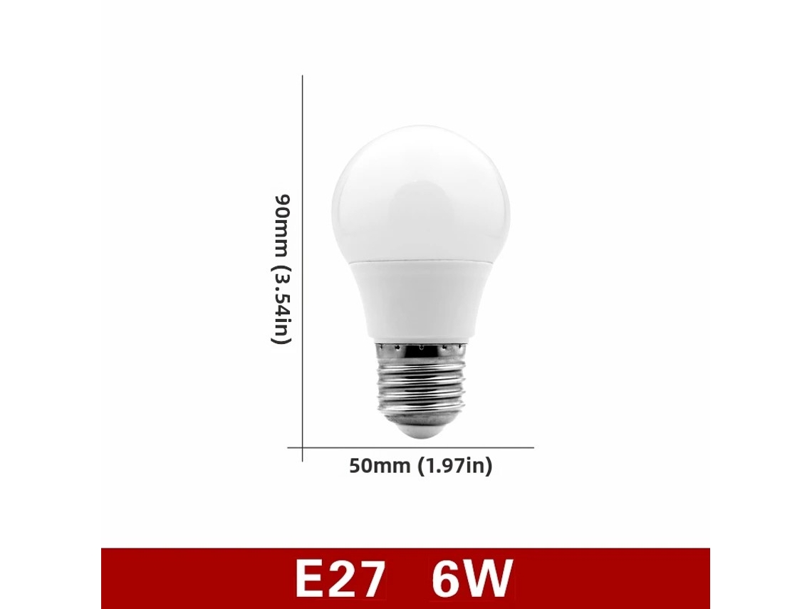 (blanco Frío, 6 W, Casquillo De Rosca E27) 10 Bombillas Led, 220 V