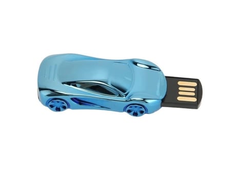 HURRISE Coche USB Flash Drive Mini Forma de Coche Deportivo Genial Metal USB 2.0 Unidad de Computadora Azul Real 64Gb