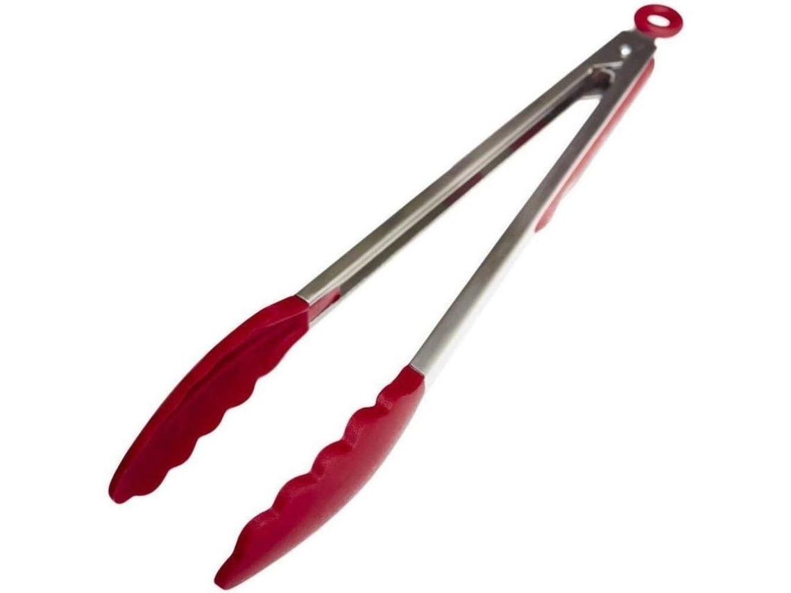 2026da-pinzas De Cocina De Silicona Premium 12 Pulgadas Acero Inoxidable Resistente Al Calor 600°f Rojo Cereza