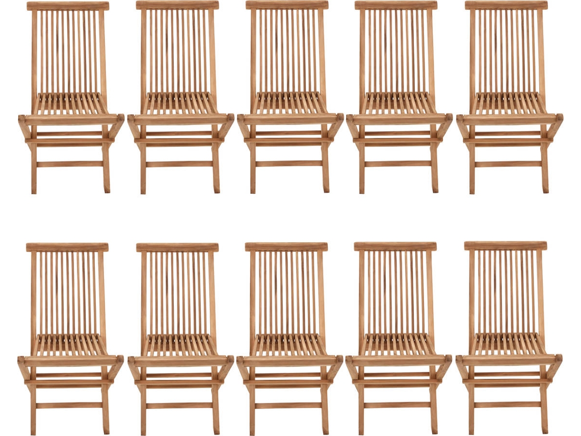 Conjunto De Sillas De Exterior BENEFFITO Salento Castaño (90 x 45 x 40 cm - Teca)