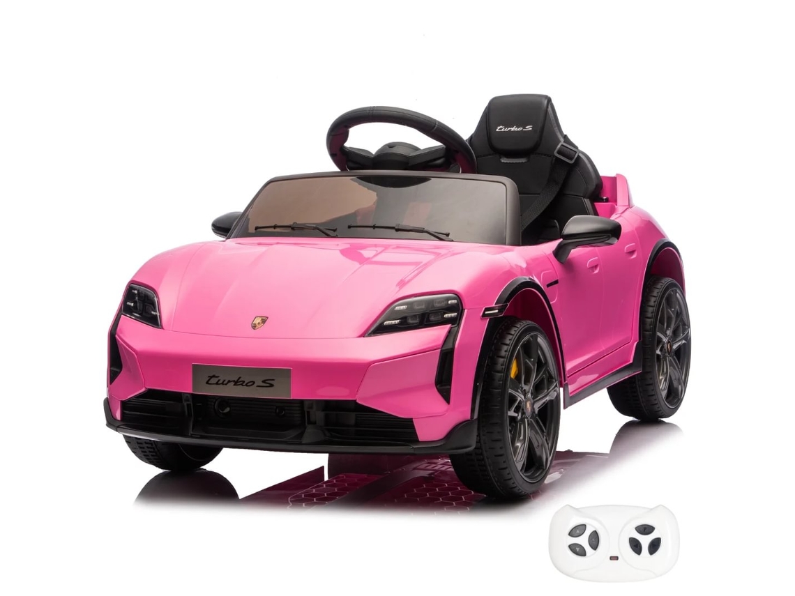 Vehículo Eléctrico Para Niños 12v - Porsche Taycan Turbo S - 1 A 5 Años - Rosa