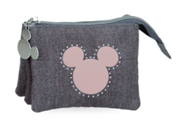 DISNEY Monedero Poliéster Mickey Studs Negro