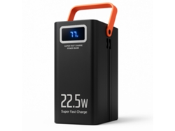 Powerbank 100.000 Mah, Batería Externa Klack 22.5w, 4 Usb-a, 2 Cables Integrados (usb-c Y Lightning), 3 Puertos Adicionales, Pantalla Led Y Linterna