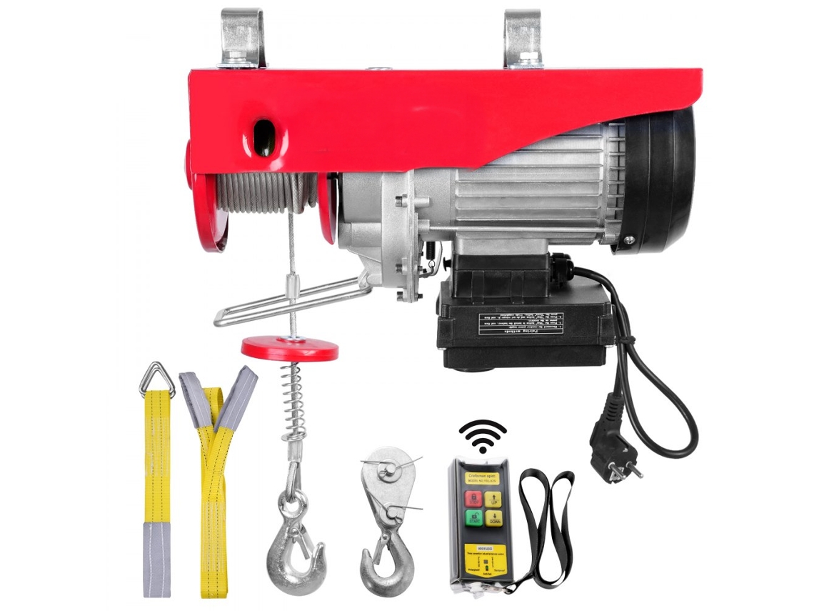 Cabrestante Eléctrico 500-1000 kg con Cable de 12 m y Control Remoto Tekmaquinas