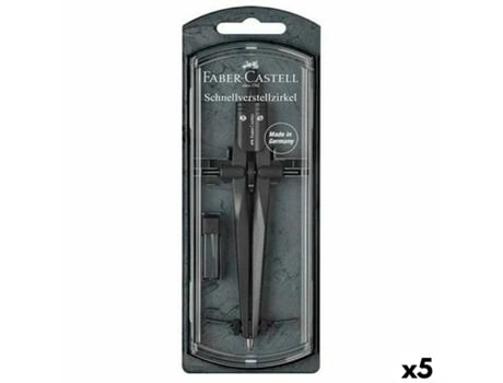 Compás Faber-Castell Negro 5 Unidades