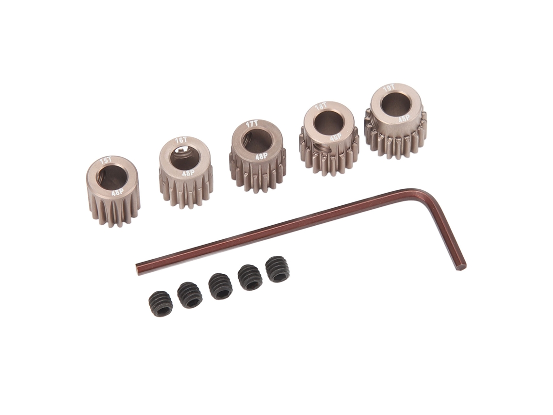 Piñón Para Motor 48dp 15t-19t, Aluminio 7075, Para Escala Rc 1/10, Eje De 5 Mm, Funcionamiento Estable.
