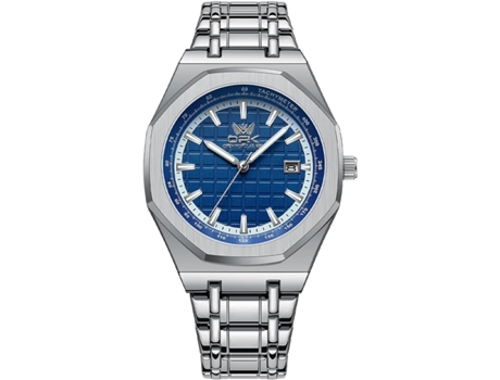 VEANXIN Relojes de pulsera impermeables con fecha de acero inoxidable-Blanco