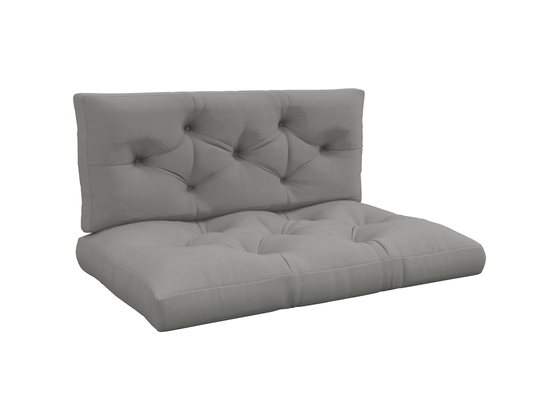 Cojín Asiento Capitoné 120x80x12 Cm Tapizado Gris