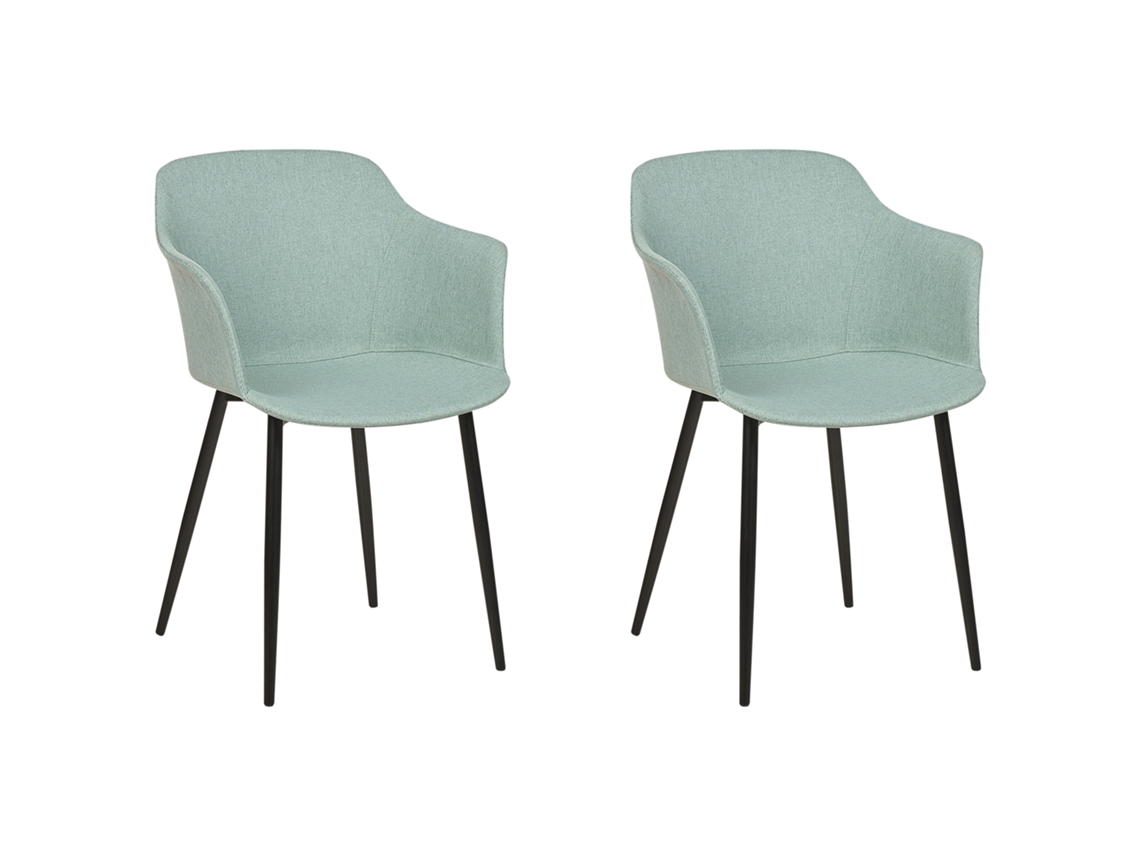 Conjunto de cadeiras de jantar de estilo retro BELIANI Elim de Poliéster Verde 43x45x82