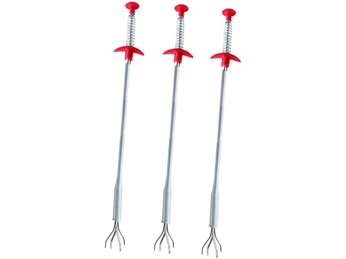 Juego de 3 piezas para desatascar desagües, abrazaderas flexibles de acero, herramienta práctica para cocina y baño, ideal para limpiar tuberías - Vayotoy