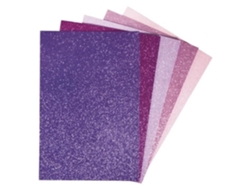 Láminas de espuma adhesiva con purpurina - Rayher - Rosa/morado - 20x30 cm - Paquete de 5 - Grosor 2 mm