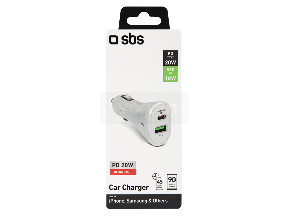 Cargador Encendedor SBS TECRPD20W Blanco