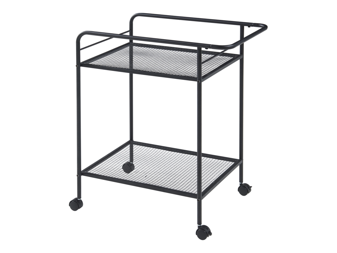 Carro de servicio Hole con 2 estantes metal 72 x 62 x 45 cm - Negro [EN.CASA]