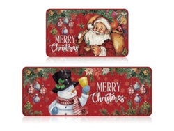 Juego De Tapetes De Cocina Navideños De Papá Noel, 2 Piezas, 40x60cm + 40x120cm, Navidad