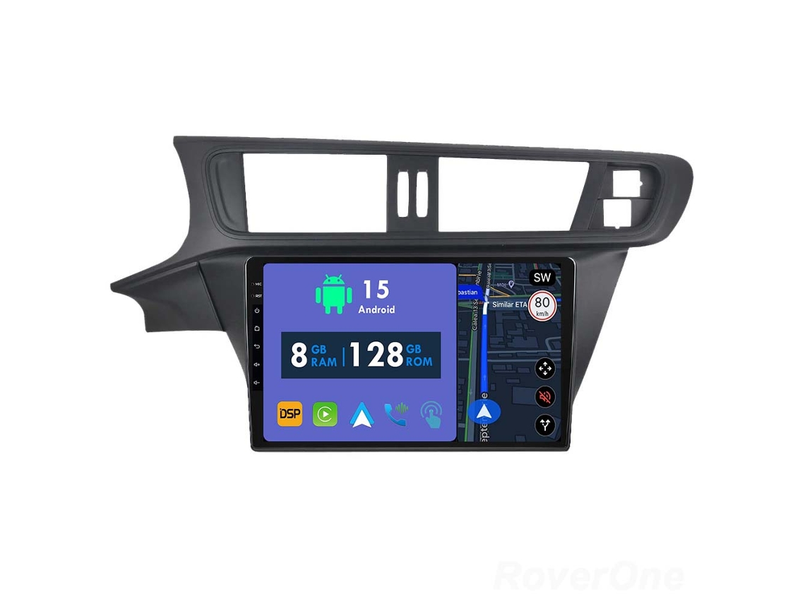 Coche Radio Android Auto Autoradio 8GB RAM 128G ROM CarPlay Navegación GPS Pantalla Táctil RoverOne para Citroen C3-XR C3XR 2010 - 2018
