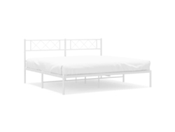 Maison Exclusive - Estructura Cama Sin Colchón Con Cabecero Metal Blanco 193x203cm