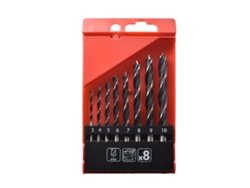 Brocas Helicoidales De Tres Puntas Para Carpintería, Vástago Redondo De 3 A 10 Mm — Para Posicionar, Taladrar Y Barrenar Madera (juego De 8 Piezas)