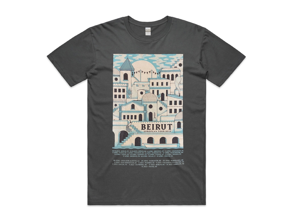 Beirut Gallipoli Grey T-shirt W/ Tour Da Rockinstone Size:xxxl