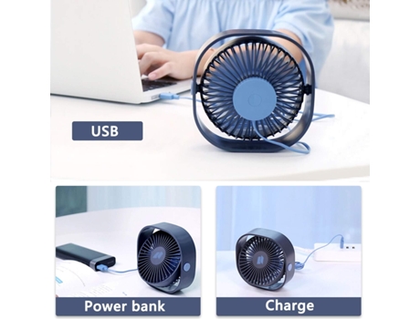 Mini Ventilador Usb silencioso portátil Usb de 3 velocidades Usb ajustable para Camping Office Sport