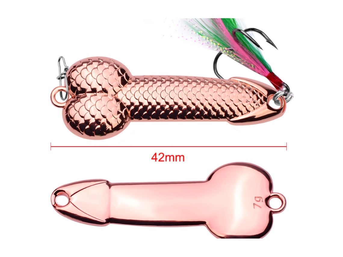 Danu26-lure De Pesca Spoon Con Secuencias Y Pluma Gancho Metal 7g 42mm Oro Rosa Para Agua Dulce Y Salada