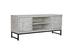 Mueble Tv Mango Metal Mandala Blanco 130x40x55cm