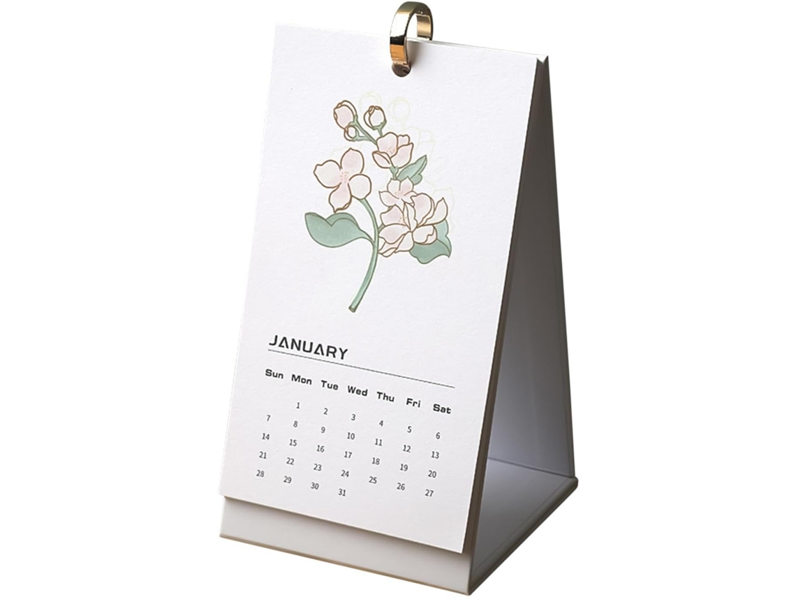 Calendario De Mesa 2025 | Calendario Mensual Floral