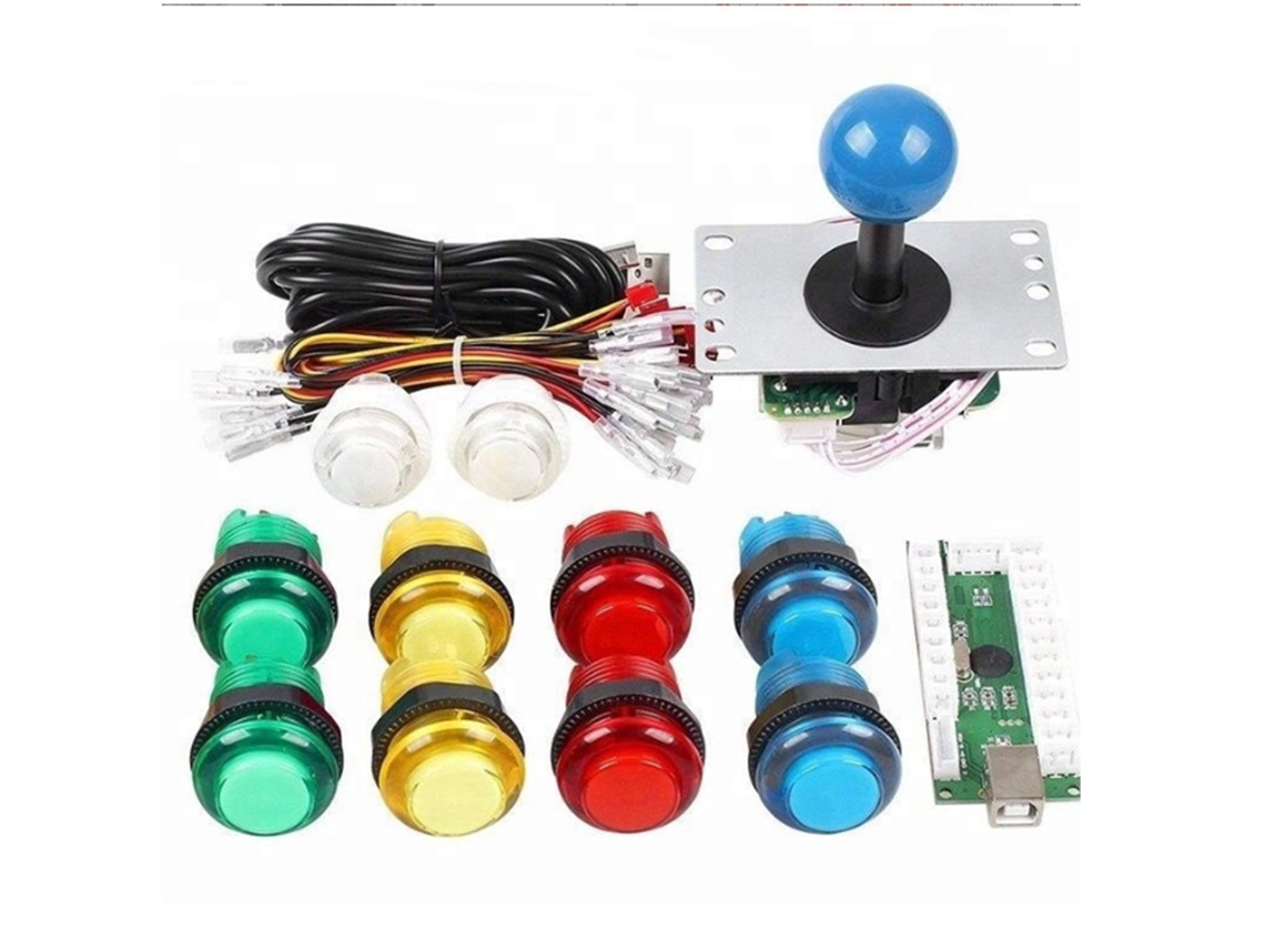 Omni-kit De Joystick Arcade Diy Con Botones Iluminados Y Placa De Circuito, Controlador Usb Para Pc Juegos Arcade