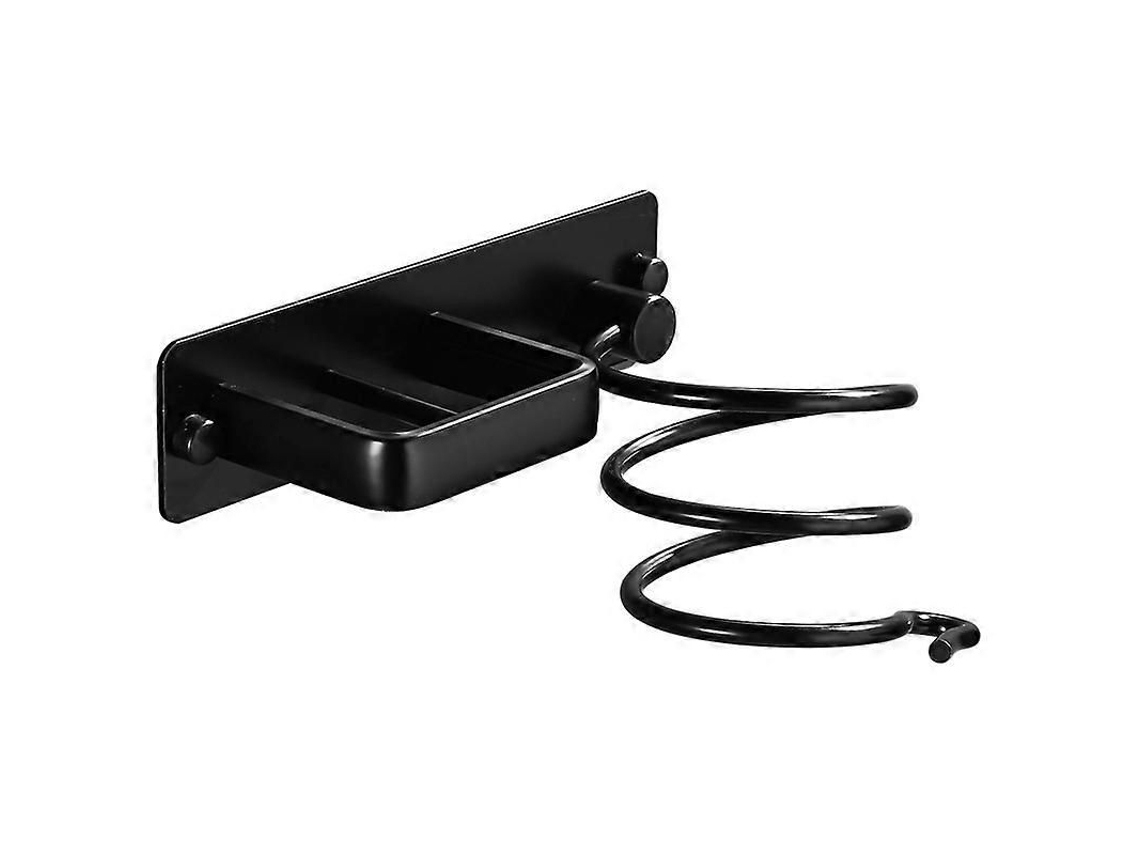 Soporte de pared de aluminio para secador de pelo GOKOCO con función de alisado y almacenamiento.