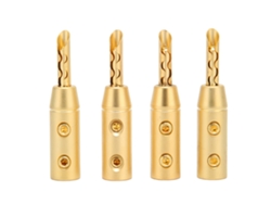 4 Conectores Banana Bfa De Latón Chapado En Oro Para Cable De Altavoz De 7 Mm