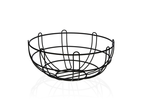 Frutero VERSA Negro Metal Cerámica Acero 26x11x26 cm