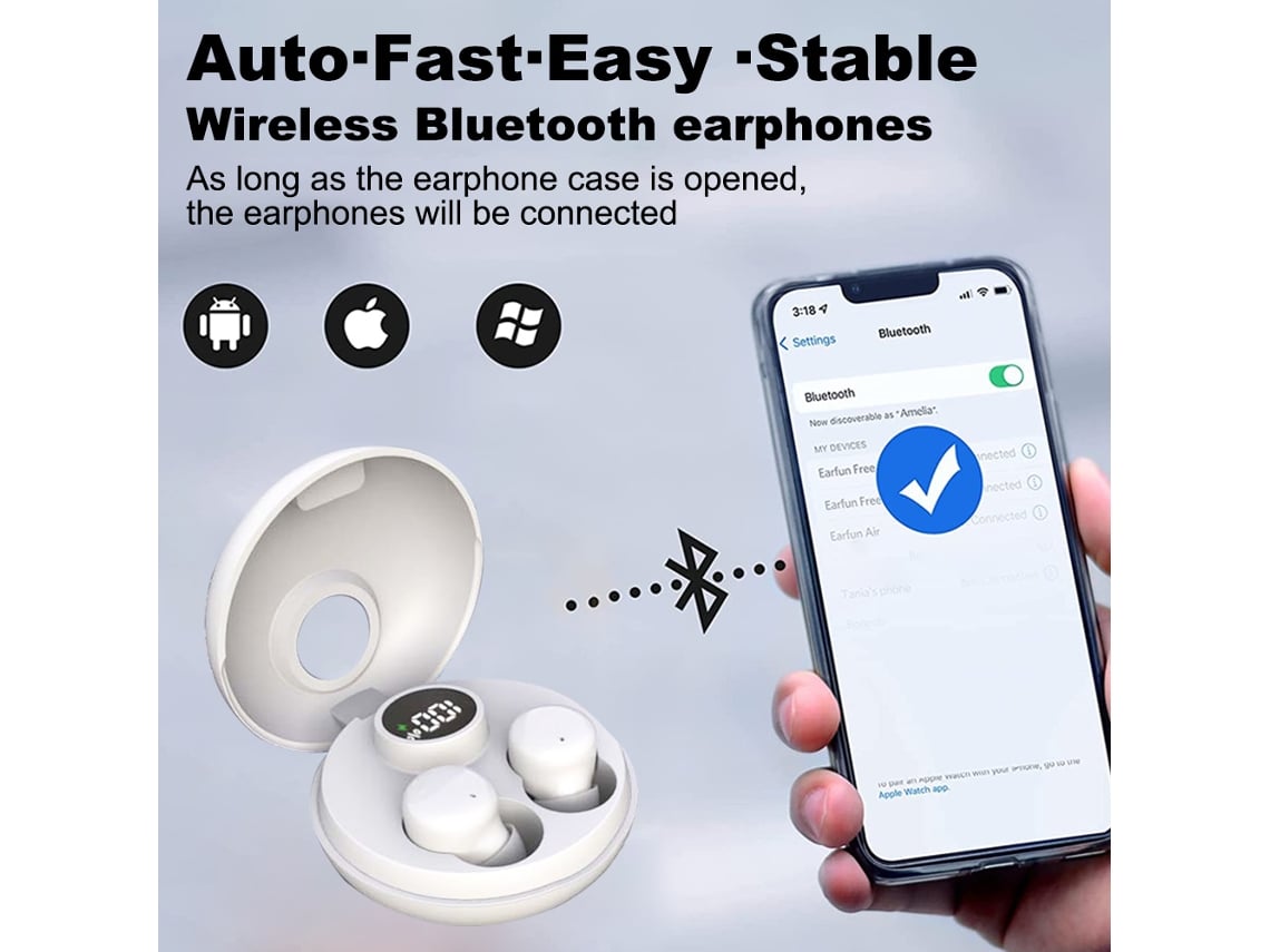 ELKUAIE Auriculares inalámbricos, auriculares inalámbricos Bluetooth 5.3, auriculares  Bluetooth impermeables IPX5, modo de juego, para Android iOS