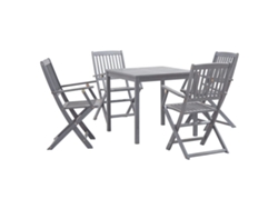Juego de comedor de jardín de 2 piezas de madera maciza de acacia gris Dkd Home Decor