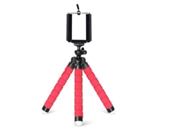 Mini trípode flexible Viewleaf para teléfono y cámara, monopié pulpo, rojo