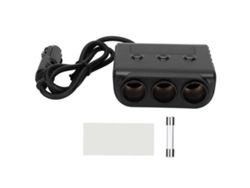 Adaptador De Encendedor De Cigarrillos Con 3 Sockets De Distribución De Energía Y 4 Puertos Usb De Carga Rápida