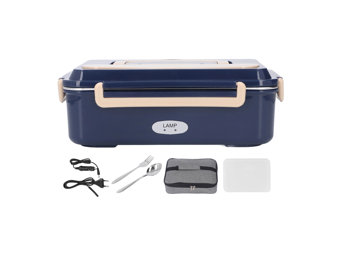 Caja De Almuerzo Eléctrica De Acero Inoxidable 304 Sin Agua Con Mango Portátil 2 Compartimentos Plug Eu 220v