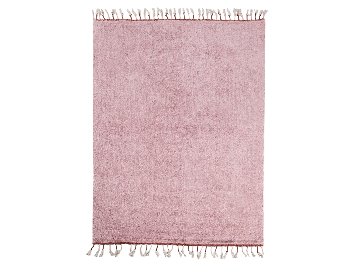 Alfombra de pelo corto BELIANI Caparli de Algodón Rosa 140x200