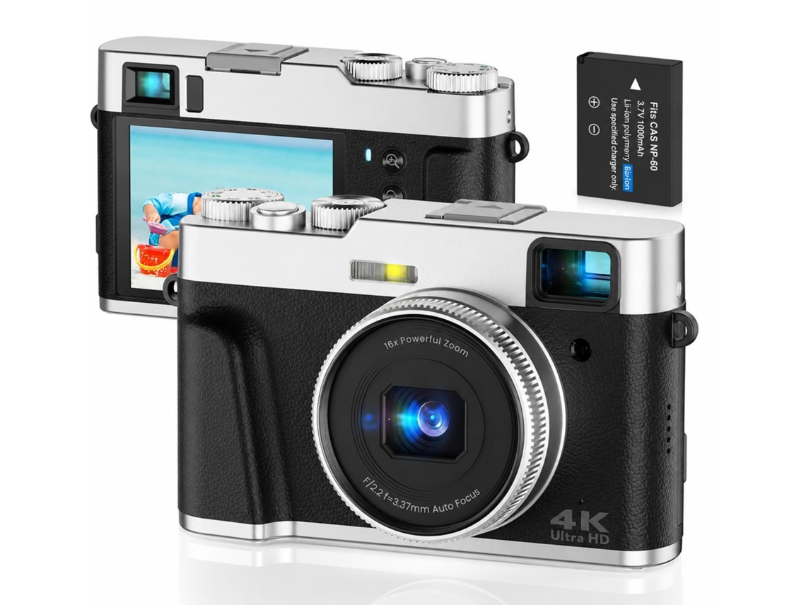 Cámara Digital 4k De 48 Mp Con Enfoque Automático, Visor Óptico Y Zoom De 16x (negra).