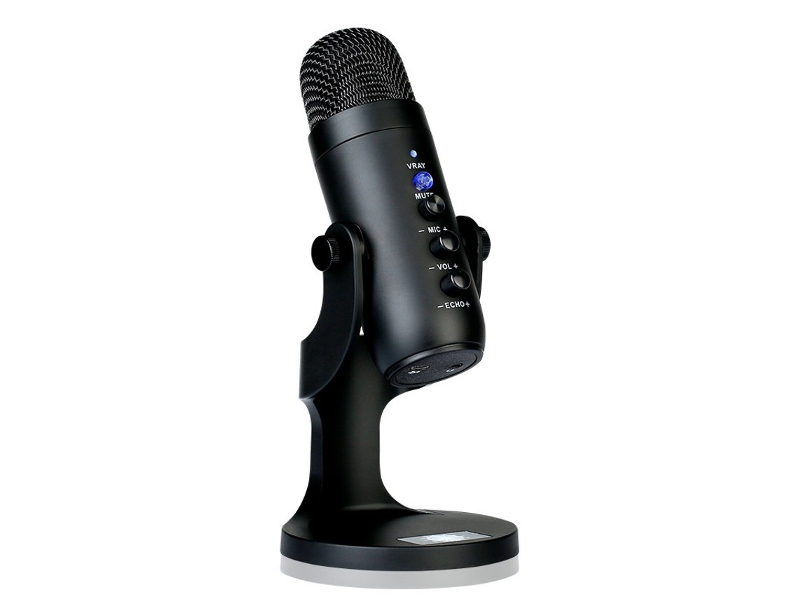 Micrófono USB, micrófono de condensador para computadora, micrófono para juegos Plug and Play para PS 4 y 5(negro) IKIKSO
