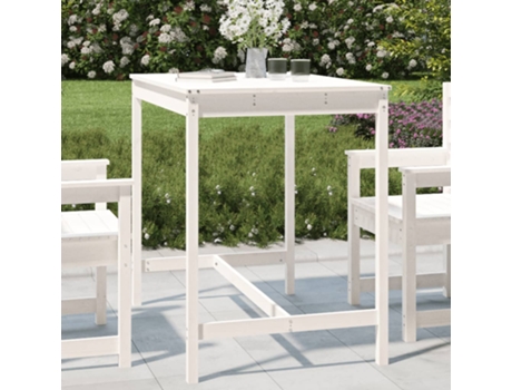MAISON EXCLUSIVE Mesa de jardín madera maciza pino blanco 121x82,5x110 cm