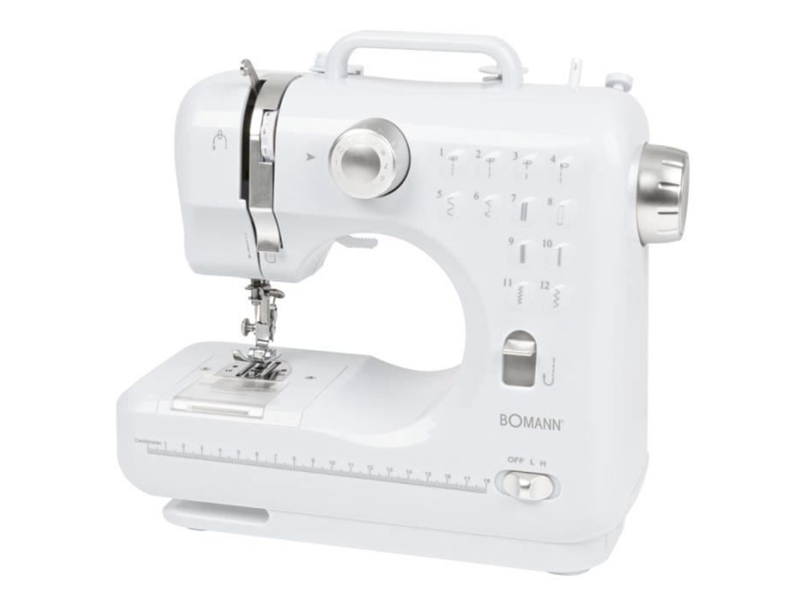 Máquina de coser Bomann NM6063CB de 12 puntadas, color blanco